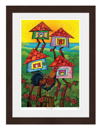 Canto Alegre • 12 x 18 su tamaño. Marco solo para demostración de la obra. Costo de la obra es sin enmarcar.